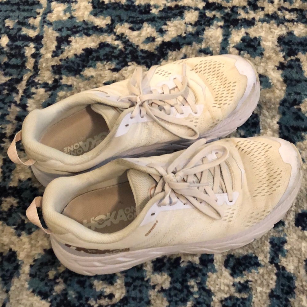 Hoka One One - white and rose gold - used